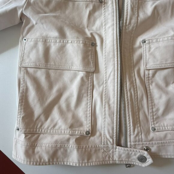 Suede Leather Free People Blair Jacket - Ivory / Cream, vegan - Picture 9 of 12